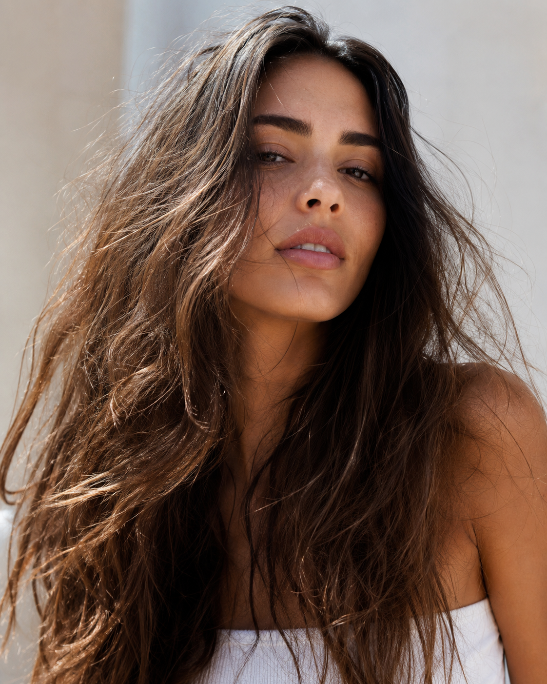 Cabelo antes do HNR: volumoso, com frizz e aspecto ressecado